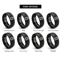 font options for inside engraving on black doorway rings