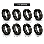 font options for inside engraving on black doorway rings