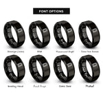 font options for inside engraving on black doorway rings