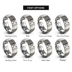 font options for inside engraving on gray dopamine molecule rings
