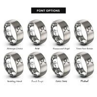 font options for inside engraving on gray dopamine molecule rings