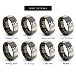 font options for inside engraving on gunmetal & grey dopamine molecule rings
