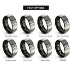 font options for inside engraving on black & grey dosing scale rings