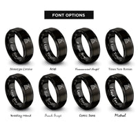 font options for inside engraving on black dosing scale rings