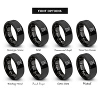 font options for inside engraving on black dosing scale rings