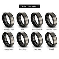 font options for inside engraving on black & gray dot gradient rings