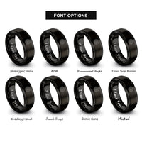 font options for inside engraving on black dot gradient rings