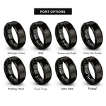 font options for inside engraving on black dot gradient rings