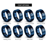 font options for inside engraving on blue dot product ab rings