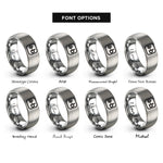 font options for inside engraving on gray dot product ab rings