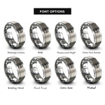 font options for inside engraving on silver dot product ab rings