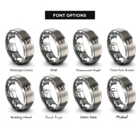 font options for inside engraving on silver dot product ab rings