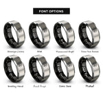font options for inside engraving on black & silver dot reticle rings