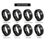 font options for inside engraving on black double barline circle rings