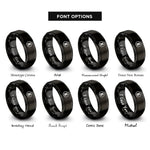 font options for inside engraving on black double barline circle rings