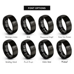 font options for inside engraving on black double bass rings