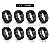 font options for inside engraving on black double bass rings