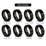 font options for inside engraving on black double bass rings
