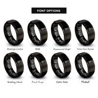font options for inside engraving on black double bass rings