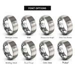 font options for inside engraving on silver double bass rings