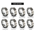 font options for inside engraving on silver double bass rings