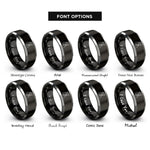font options for inside engraving on black & gray double bassist rings