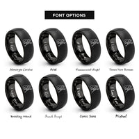 font options for inside engraving on black double bassist rings