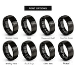 font options for inside engraving on black double bassist rings