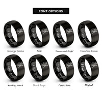 font options for inside engraving on black double bassist rings