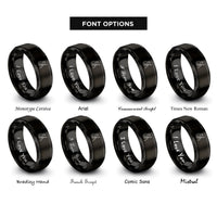 font options for inside engraving on black double bassist rings