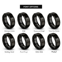 font options for inside engraving on black double bassist rings