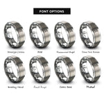 font options for inside engraving on silver double bassist rings