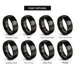 font options for inside engraving on black double chevron rings