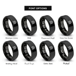 font options for inside engraving on black double chevron rings