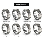 font options for inside engraving on silver double chevron rings