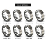 font options for inside engraving on silver double coil rings