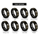 font options for inside engraving on gunmetal & black double coil rings