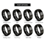 font options for inside engraving on black double decker bus rings