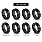 font options for inside engraving on black double decker bus rings