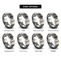 font options for inside engraving on gray double decker bus rings