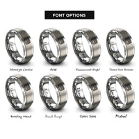 font options for inside engraving on silver double decker bus rings