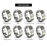 font options for inside engraving on grey double ended needle rings