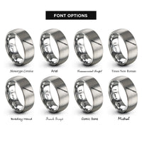 font options for inside engraving on grey double ended needle rings