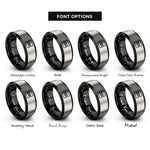 font options for inside engraving on black & gray double equals rings