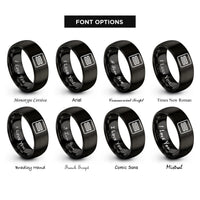 font options for inside engraving on black double equals rings