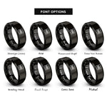 font options for inside engraving on black double equals rings
