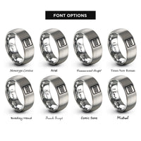 font options for inside engraving on silver double equals rings