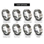 font options for inside engraving on grey double equals rings