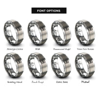 font options for inside engraving on grey double equals rings
