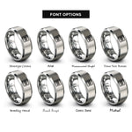 font options for inside engraving on gray double equals rings